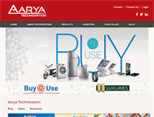 Tablet Screenshot of aaryatechnovation.com